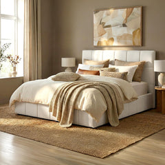 Bett Ladia Stoff 160x200 cm - creme