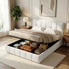 Bett Ladia Stoff 160x200 cm - creme