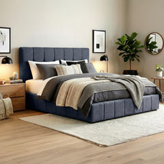 Bett Ladia Stoff 180x200 cm - dunkelgrau