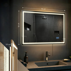 Badspiegel Jaffrey 50x70 mit Bluetooth - klarglas