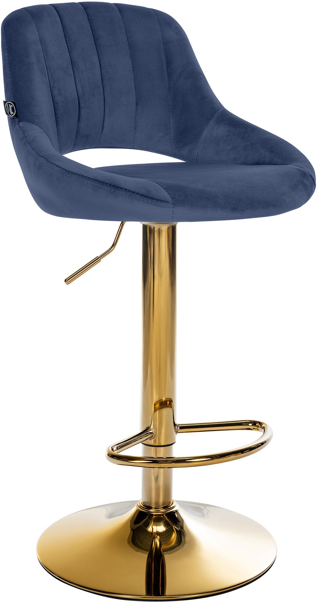 Barhocker Milet Samt gold - blau