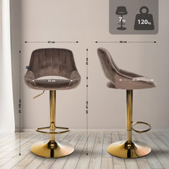 Barhocker Milet Samt gold - braun