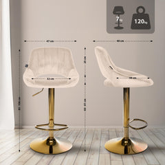 Barhocker Milet Samt gold - creme