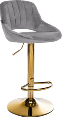 Barhocker Milet Samt gold - dunkelgrau