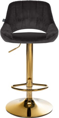 Barhocker Milet Samt gold - schwarz