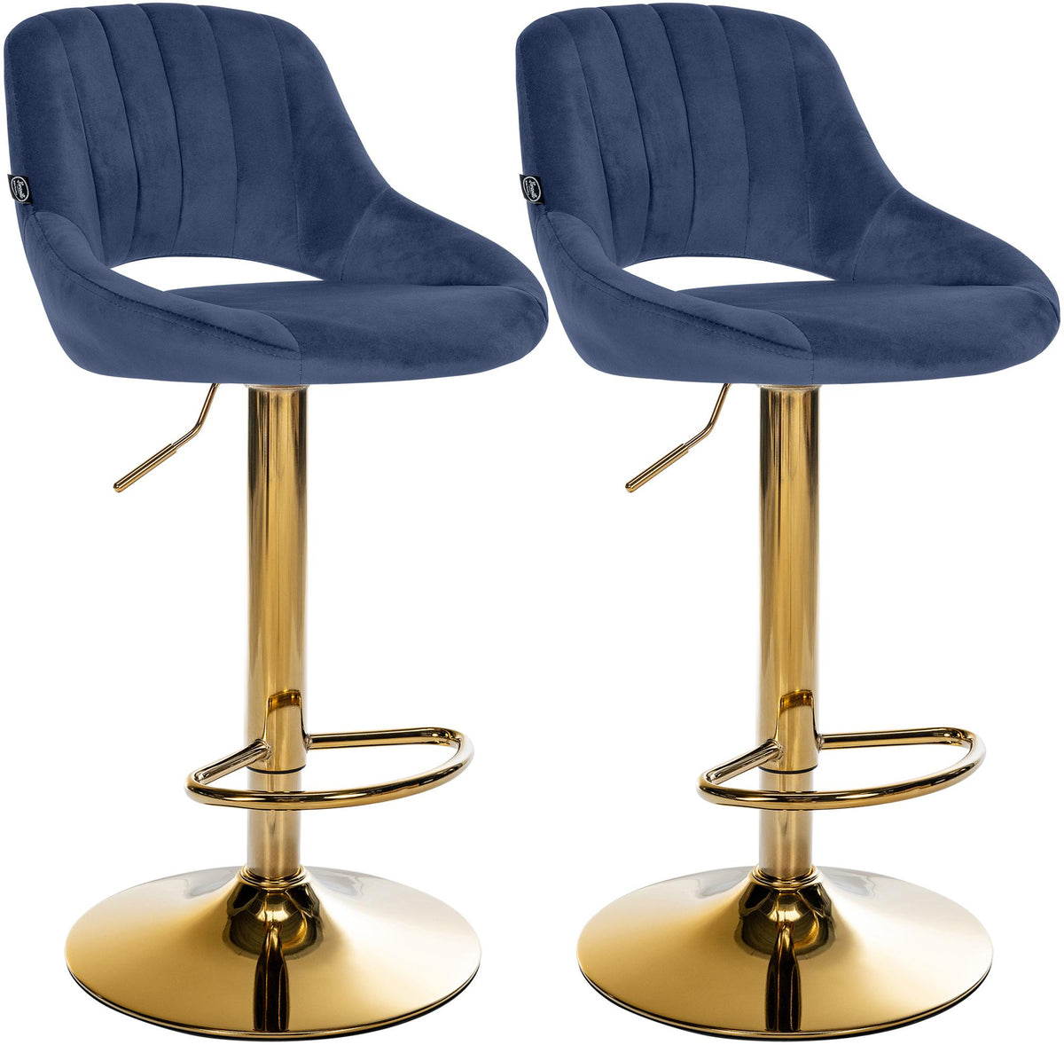 2er Set Barhocker Milet Samt G - blau
