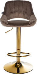 2er Set Barhocker Milet Samt G - braun