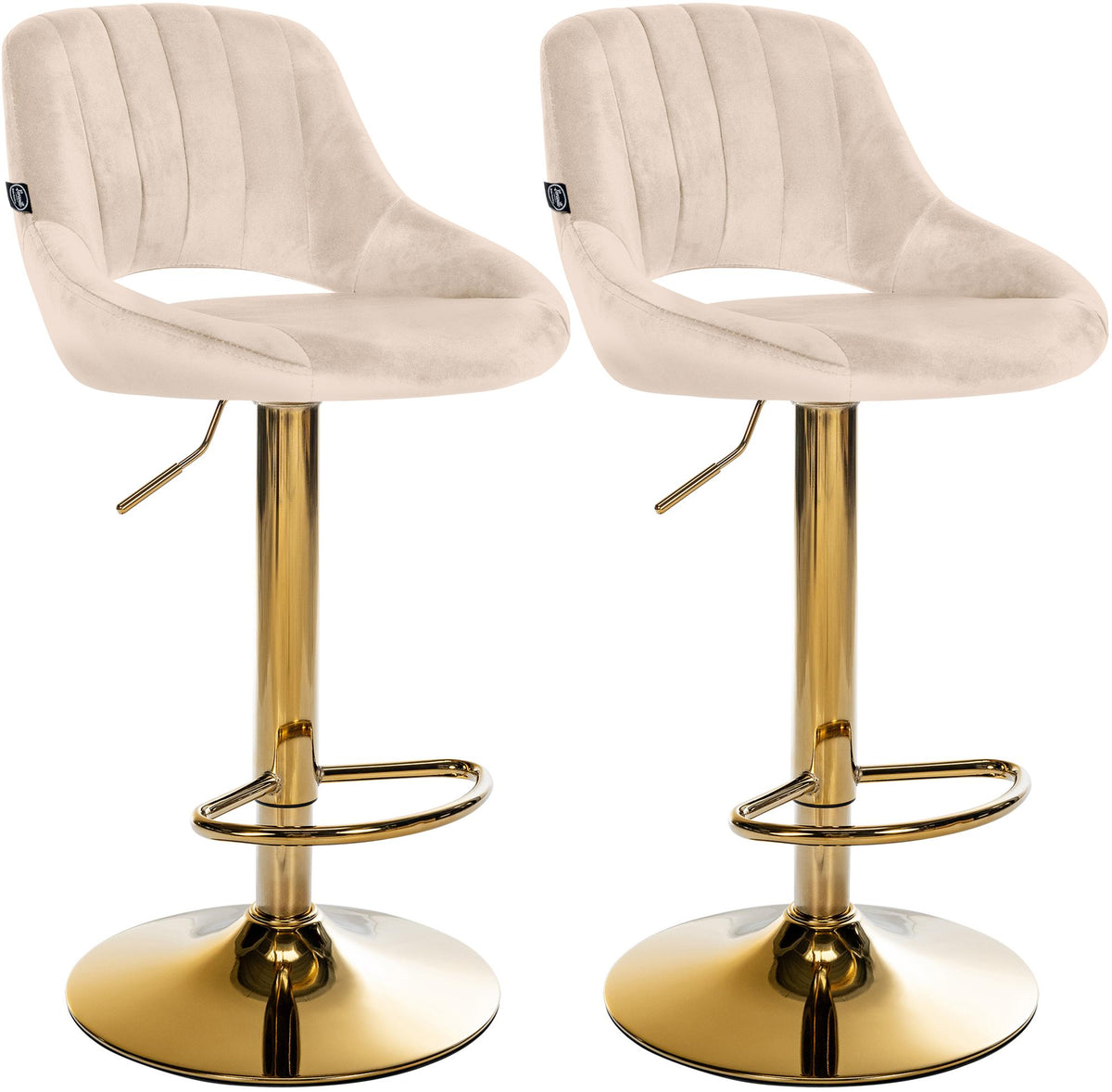 2er Set Barhocker Milet Samt G - creme
