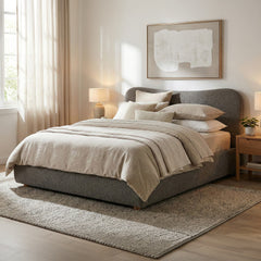 Bett Maido Teddy Stoff 180x200 cm - dunkelgrau