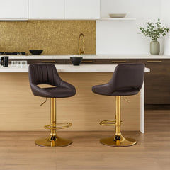 2er Set Barhocker Milet Kunstleder G - braun
