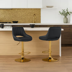 2er Set Barhocker Milet Kunstleder G - schwarz