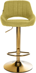 Barhocker Milet Stoff gold - gr�n
