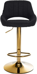 Barhocker Milet Stoff gold - schwarz