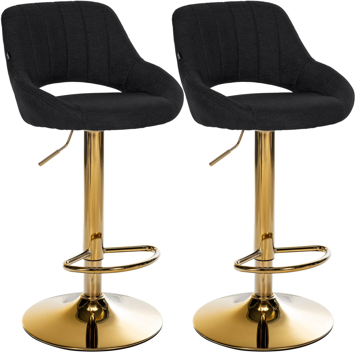 2er Set Barhocker Milet Stoff G - schwarz