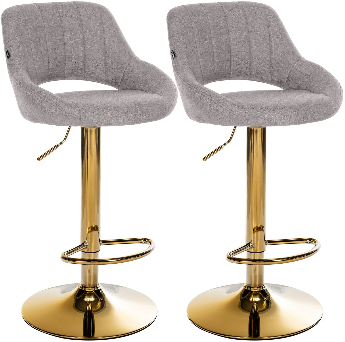 2er Set Barhocker Milet Stoff G - grau