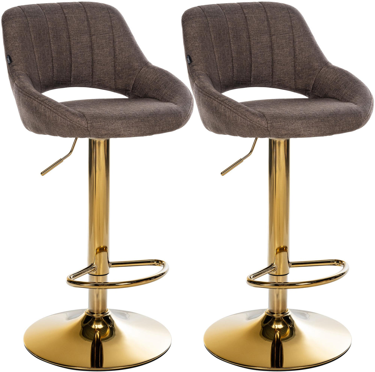 2er Set Barhocker Milet Stoff G - braun