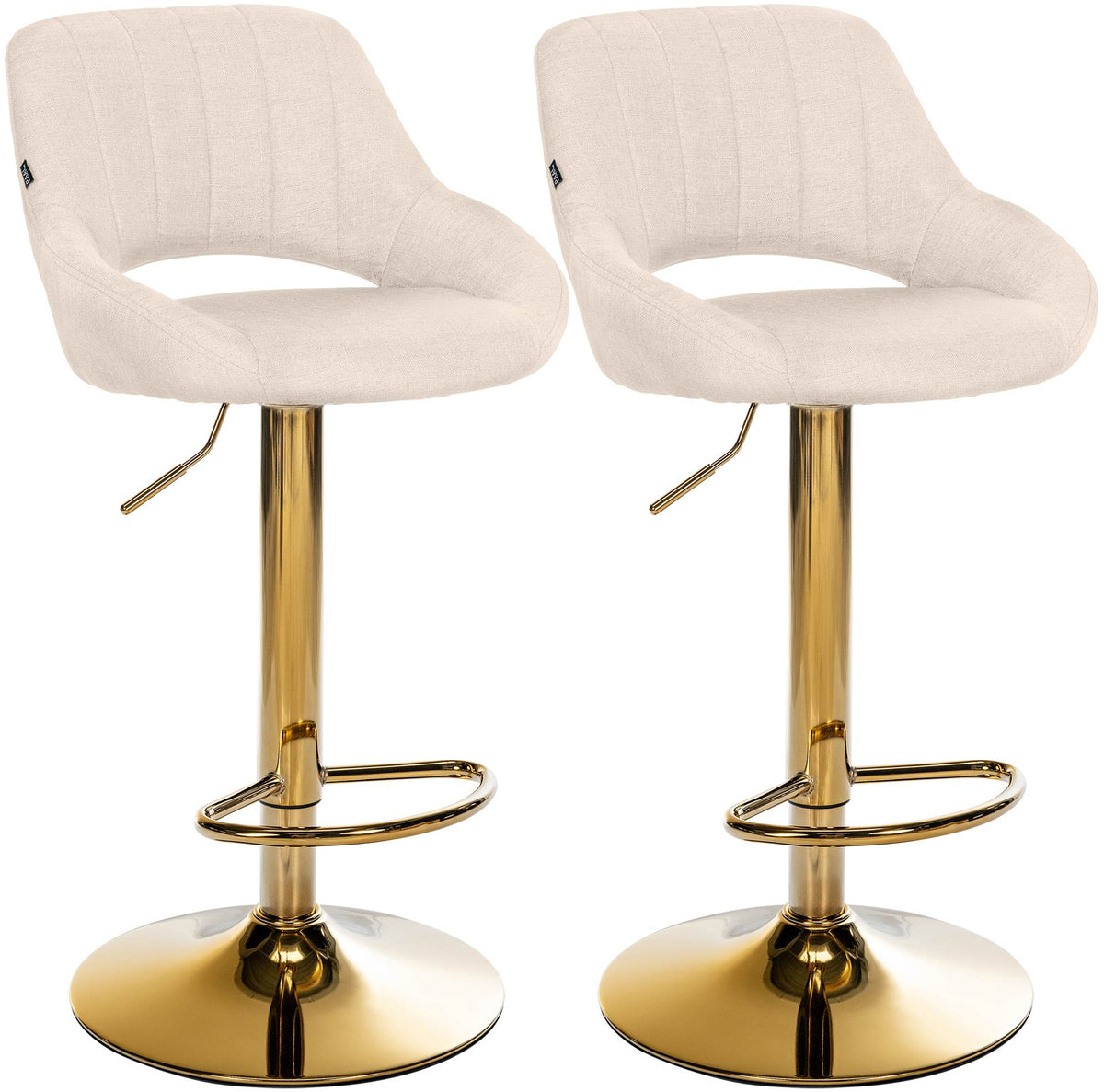 2er Set Barhocker Milet Stoff G - creme