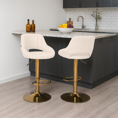 2er Set Barhocker Milet Stoff G - creme