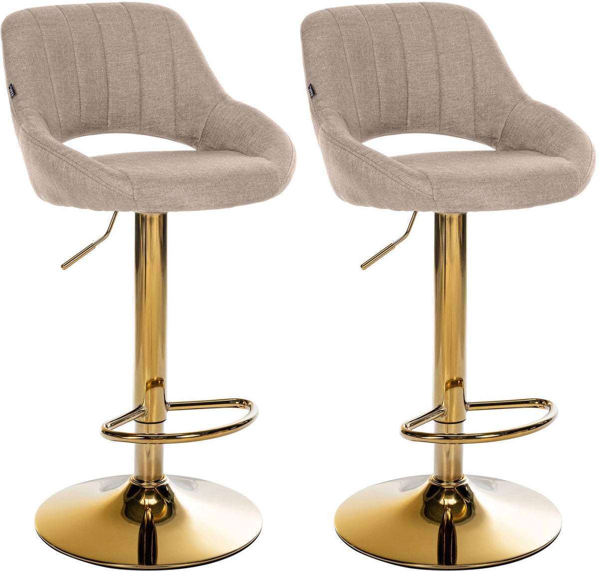 2er Set Barhocker Milet Stoff G - taupe