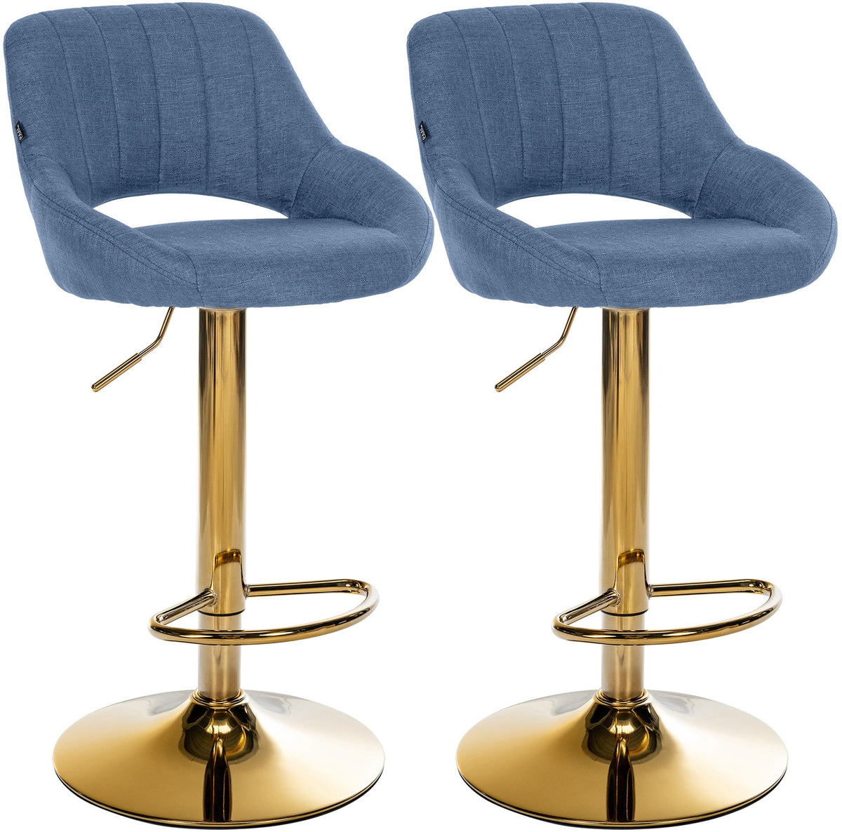 2er Set Barhocker Milet Stoff G - blau