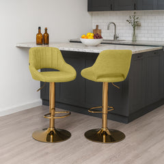 2er Set Barhocker Milet Stoff G - gr�n