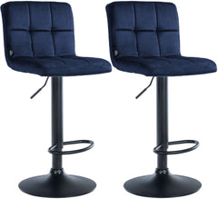 2er Set Barhocker Peru Samt schwarz - blau