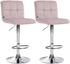 2er Set Barhocker Peru Samt chrom - rosa