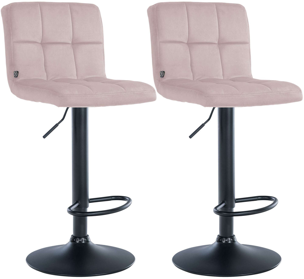 2er Set Barhocker Peru Samt schwarz - rosa