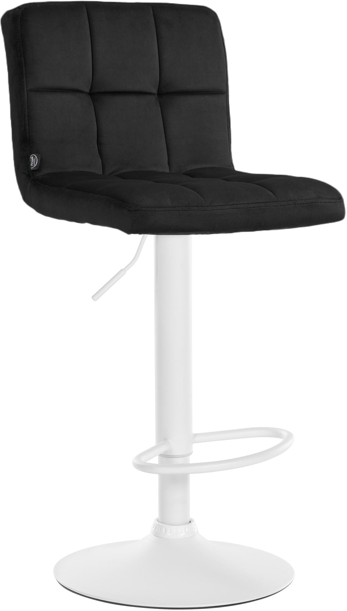 Barhocker Peru Samt wei� - schwarz