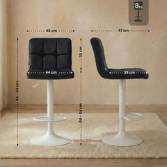 Barhocker Peru Samt wei� - schwarz