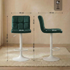 Barhocker Peru Samt wei� - gr�n