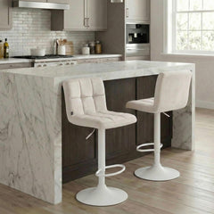 Barhocker Peru Samt wei� - creme
