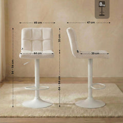 Barhocker Peru Samt wei� - creme