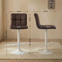 Barhocker Peru Samt wei� - braun