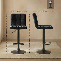 Barhocker Peru Samt schwarz - schwarz