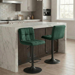 Barhocker Peru Samt schwarz - gr�n