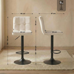 Barhocker Peru Samt schwarz - creme