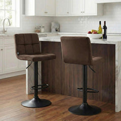 Barhocker Peru Samt schwarz - braun