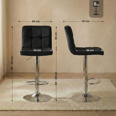 Barhocker Peru Samt chrom - schwarz