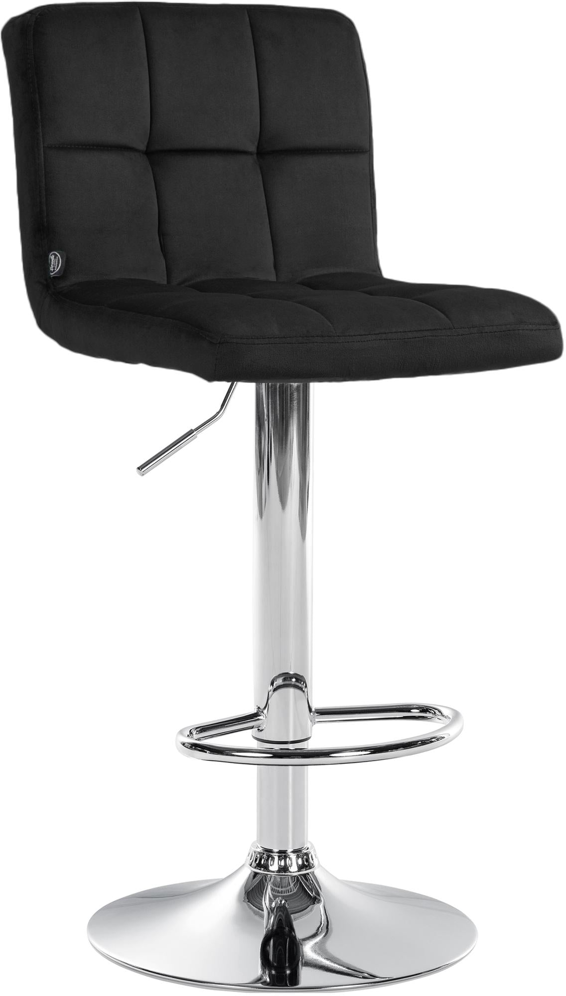 Barhocker Peru Samt chrom - schwarz