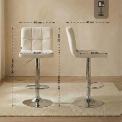 Barhocker Peru Samt chrom - creme