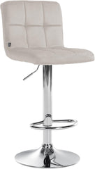 Barhocker Peru Samt chrom - creme