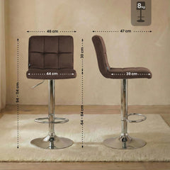 Barhocker Peru Samt chrom - braun