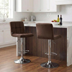 Barhocker Peru Samt chrom - braun