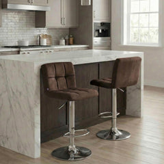 Barhocker Peru Samt chrom - braun