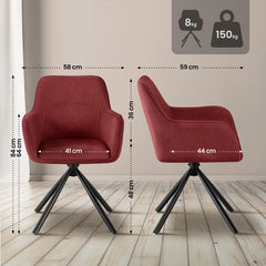 Stuhl Tipton Cord - bordeauxrot