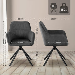 Stuhl Tipton Cord - grau