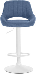 Barhocker Milet Stoff wei� - blau