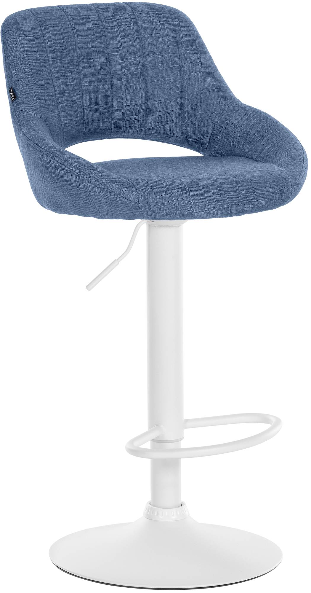 Barhocker Milet Stoff wei� - blau