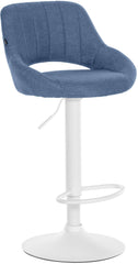 Barhocker Milet Stoff wei� - blau